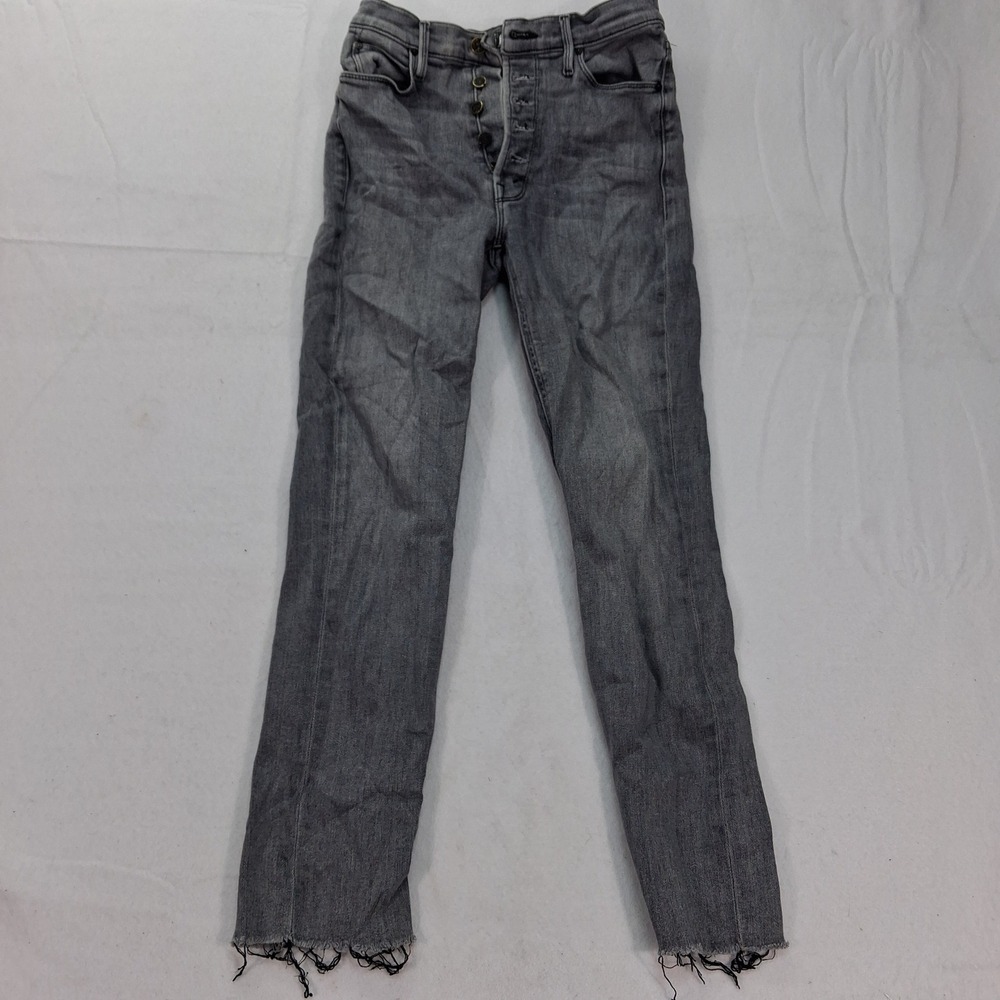 Mother Jeans Womens 27 The Pixie Dazzler Ankle Fray Digging Up Dirt Grey EUC